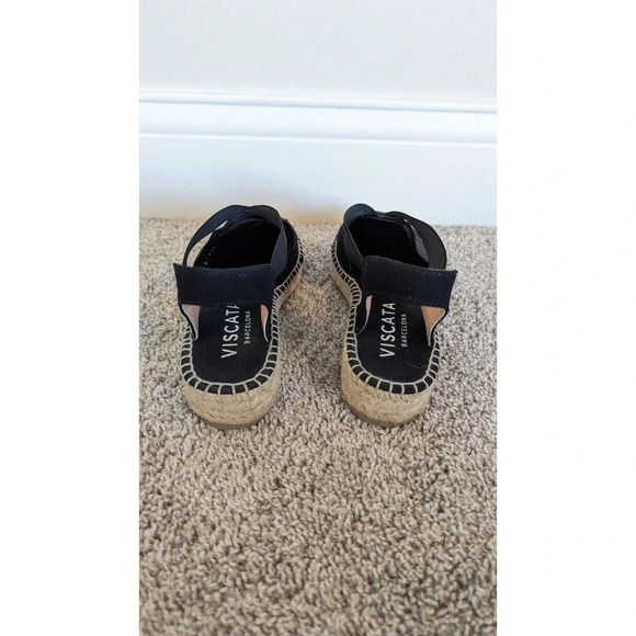 Viscata Espadrilles Flat Sandals Black Canvas sz 8 - Picture 4 of 6